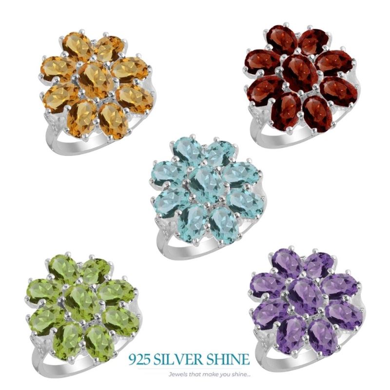 925 Sterling Silver Handmade Rings In Blue Topaz Gemstone Jewelry 925SR2129_2