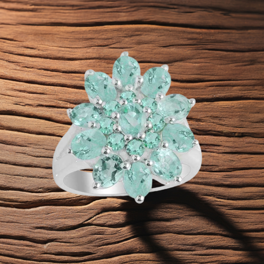 925 Sterling Silver Rings In Semi Precious Blue Topaz Gemstone 925SR2139