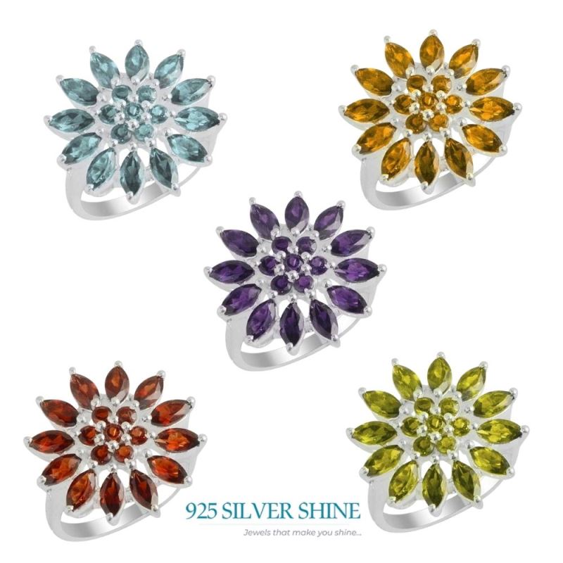 925 Sterling Silver Rings In Genuine Amethyst Gemstone 925SR2140_2