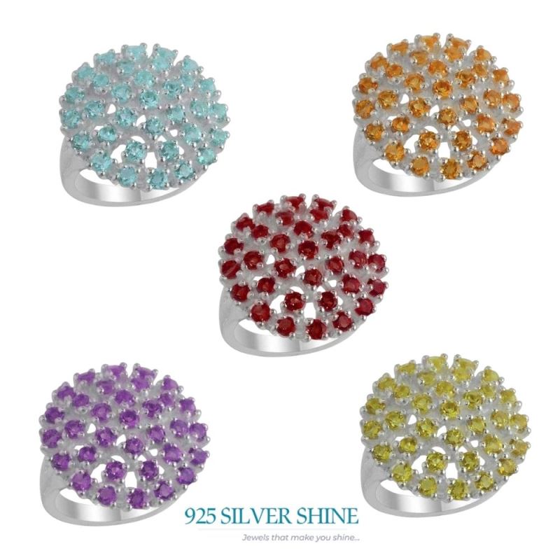 Genuine Blue Topaz Gemstone Rings In Fine 925 Sterling Silver 925SR2155_1