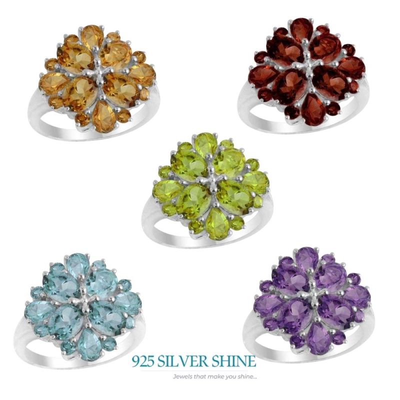 925 Sterling Silver Rings In Genuine Amethyst Gemstone 925SR2161_1