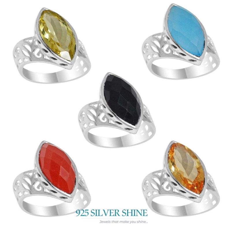 Genuine Red Agate Gemstone Rings In 925 Sterling Silver Jewelry 925SR2182_1