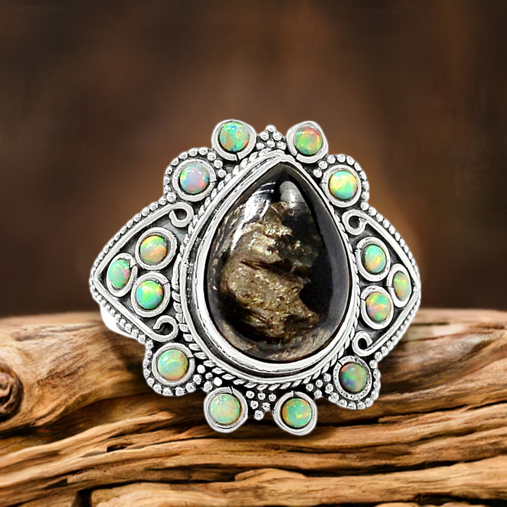 925 Sterling Silver Handmade Rings In Multi Gemstone Jewelry 925SR2212