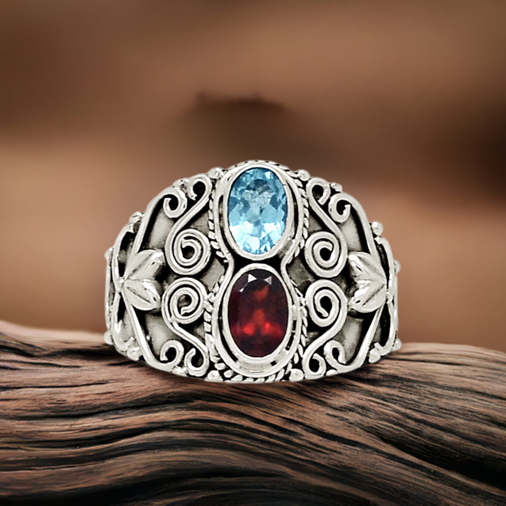 Handmade Fine Work Multi Stone Rings 925SR2228