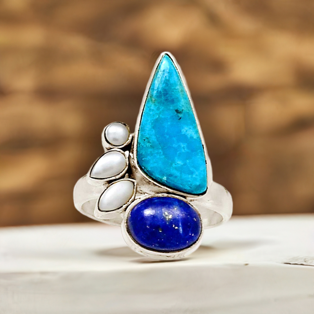 Semi Precious Stone Rings Fine Jewelry 925SR2241