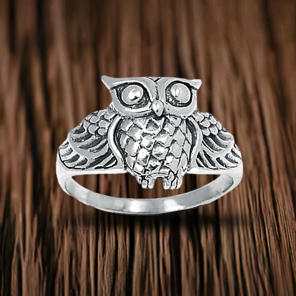 Owl Plain Sterling Silver Rings Jewelry 925SR2260