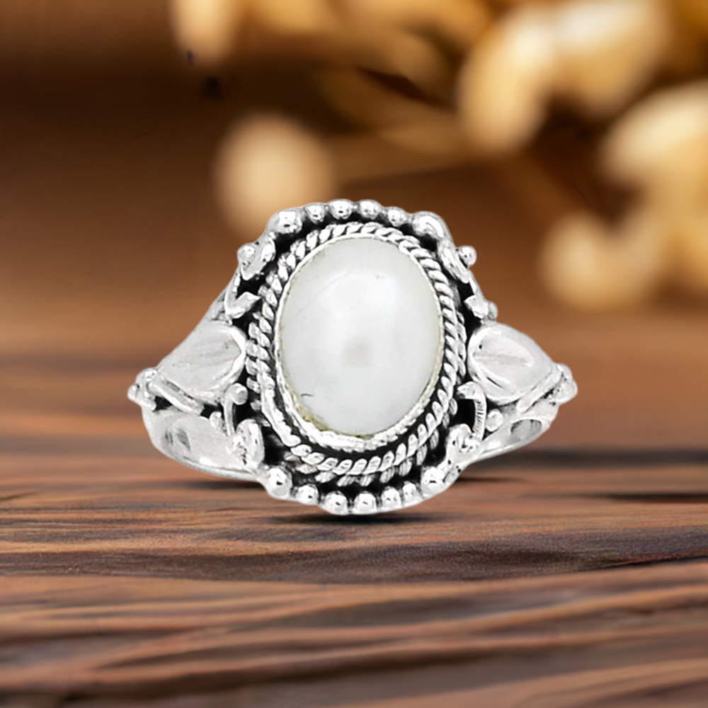 Pearl Gemstone Ring In Silver 925SR2263