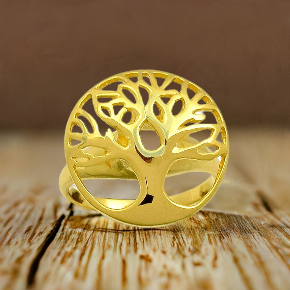 Plain Tree Of Life Ring In Sterling Silver Jewelry 925SR2266