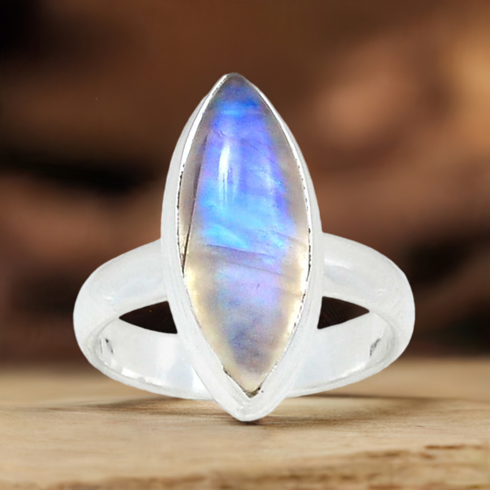 Faceted Cut Multi Marquise Gemstone Rings In Silver 925SR2270