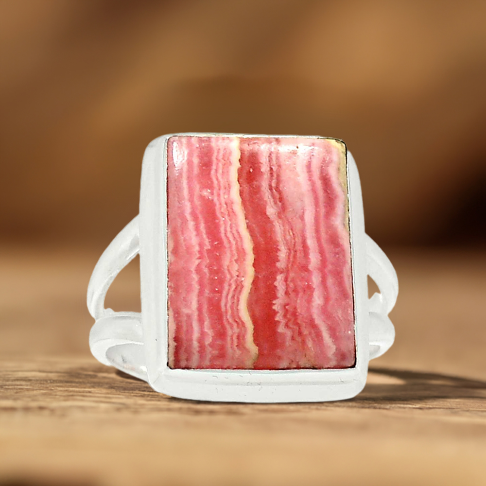 Faceted Cab Semi Precious Gem Stone Rings In Silver 925SR2271