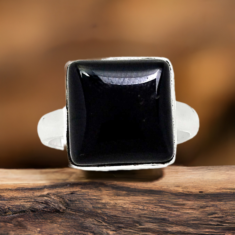 Black Onyx Gemstone Handmade Ring In Sterling Silver 925SR2298