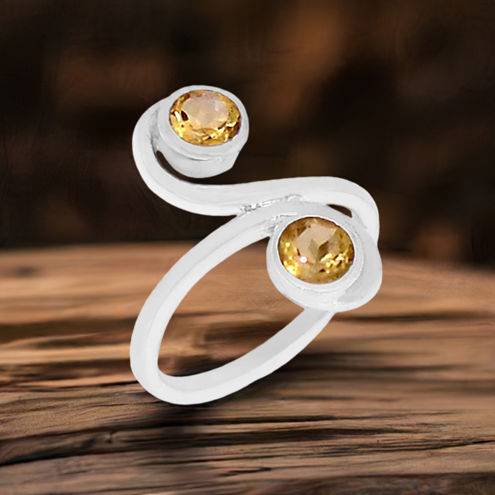 Handmade Sterling Silver Citrine Gemstone  Rings 925SR2308