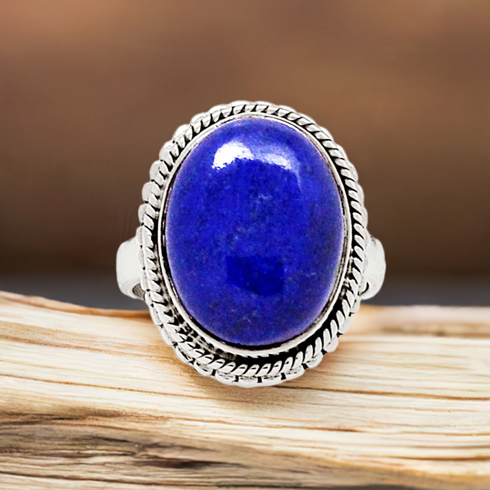 Genuine Lapis Lazuli Gemstone Ring In Sterling Silver 925SR2312