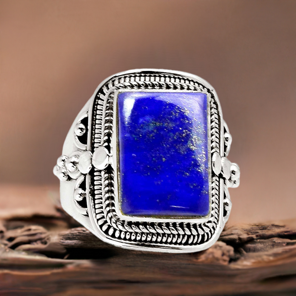 Lapis Lazuli Gemstone Ring In Silver Jewelry 925SR2313