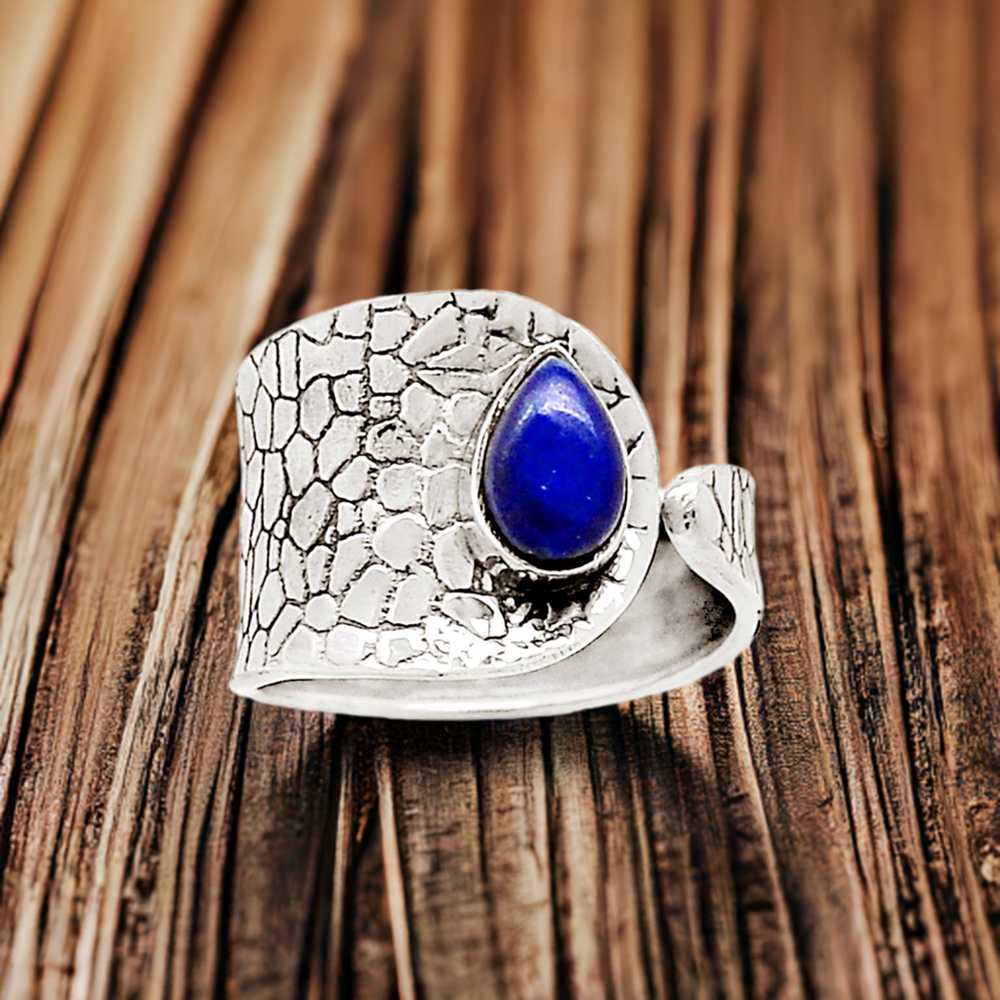 Genuine Lapis Gemstone Ring In Fine Silver Jewelry 925SR2315