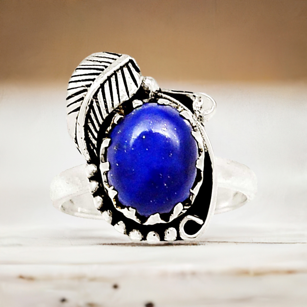 Stunning Lapis Gemstone Ring In Handmade Silver Jewelry 925SR2318