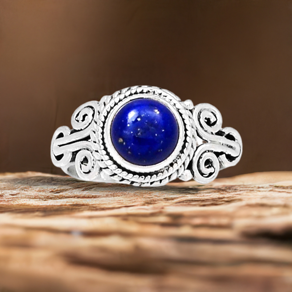 Sterling Silver Rings In Lapis Gemstone 925SR2321