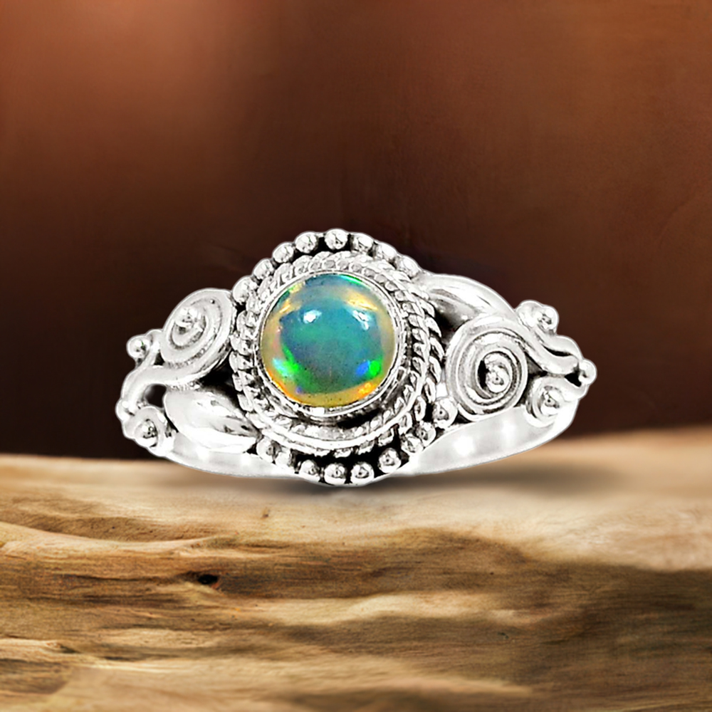 Opal Gemstone Handmade Ring In Sterling Silver 925SR2327
