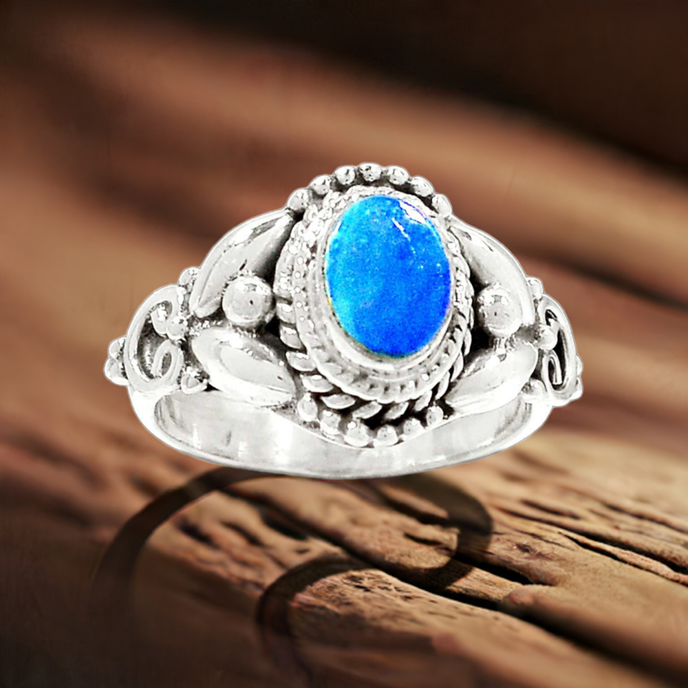 Malachite In Chrysocolla Gemstone Ring In Sterling Silver Jewelry 925SR2332