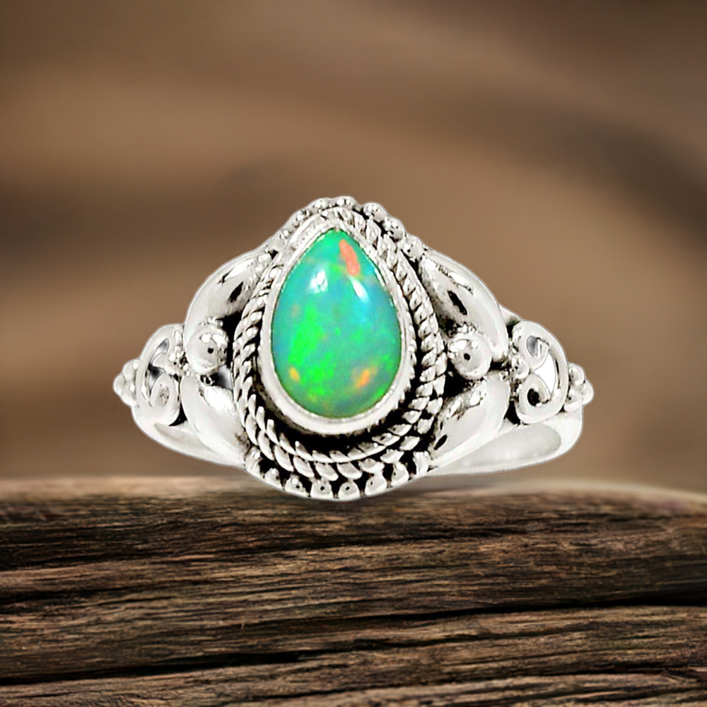 Opal Gemstone Ring In Sterling Silver Jewelry 925SR2335