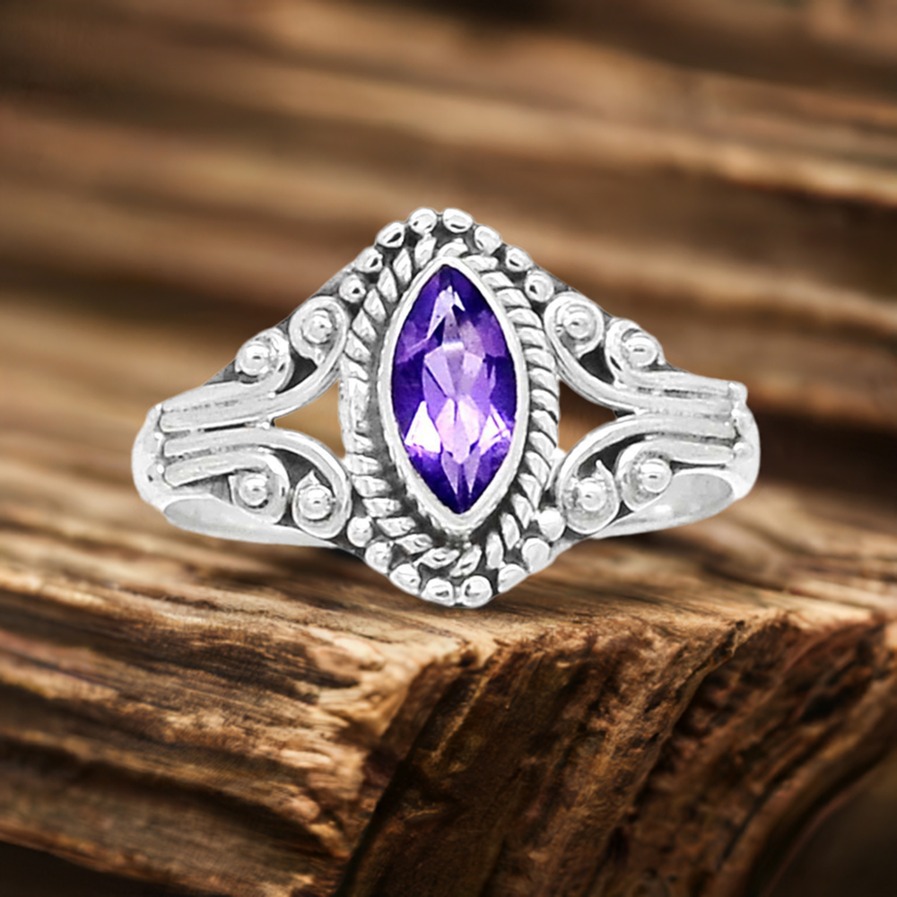 Stunning Amethyst Sterling Silver Rings 925SR2341