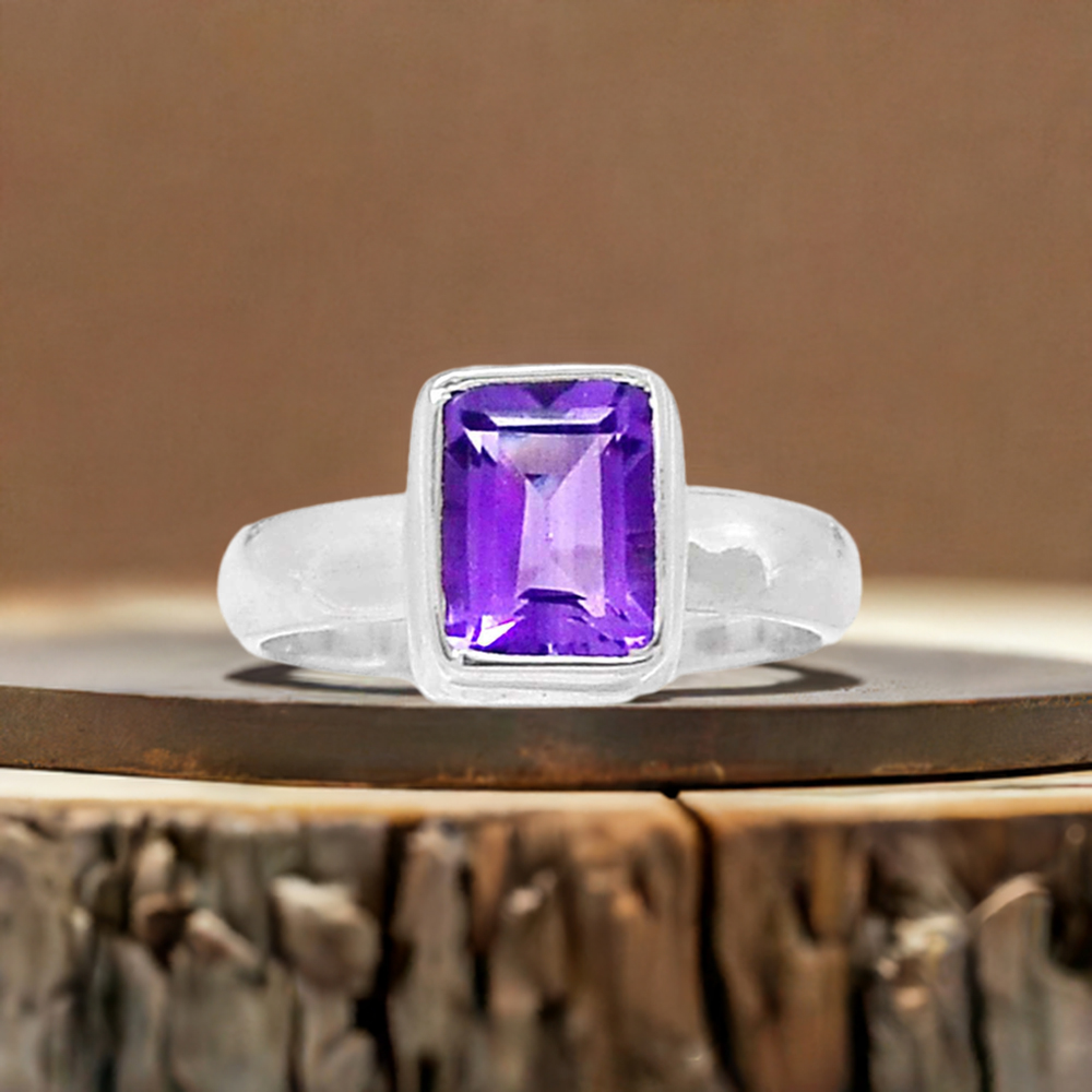 Sterling Silver Amethyst anniversary Rings 925SR2343