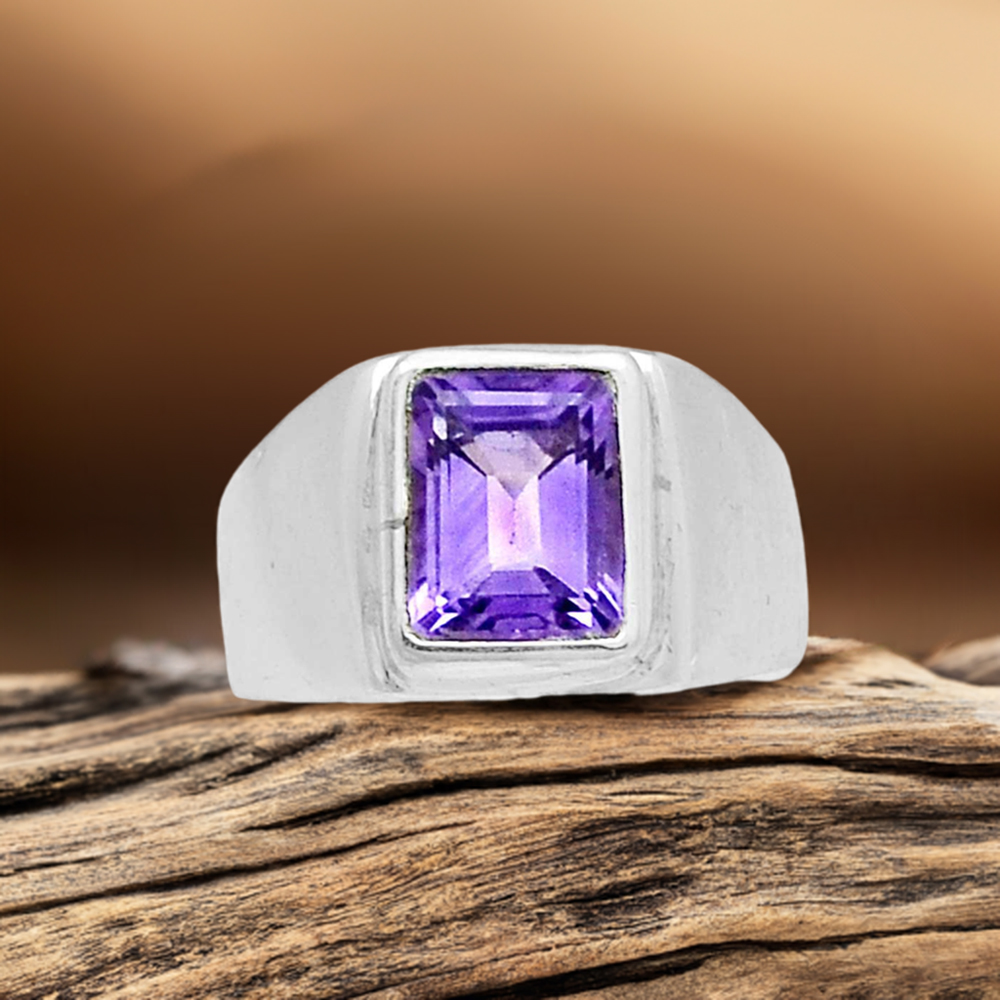 Amethyst Silver Weddings Rings 925SR2344