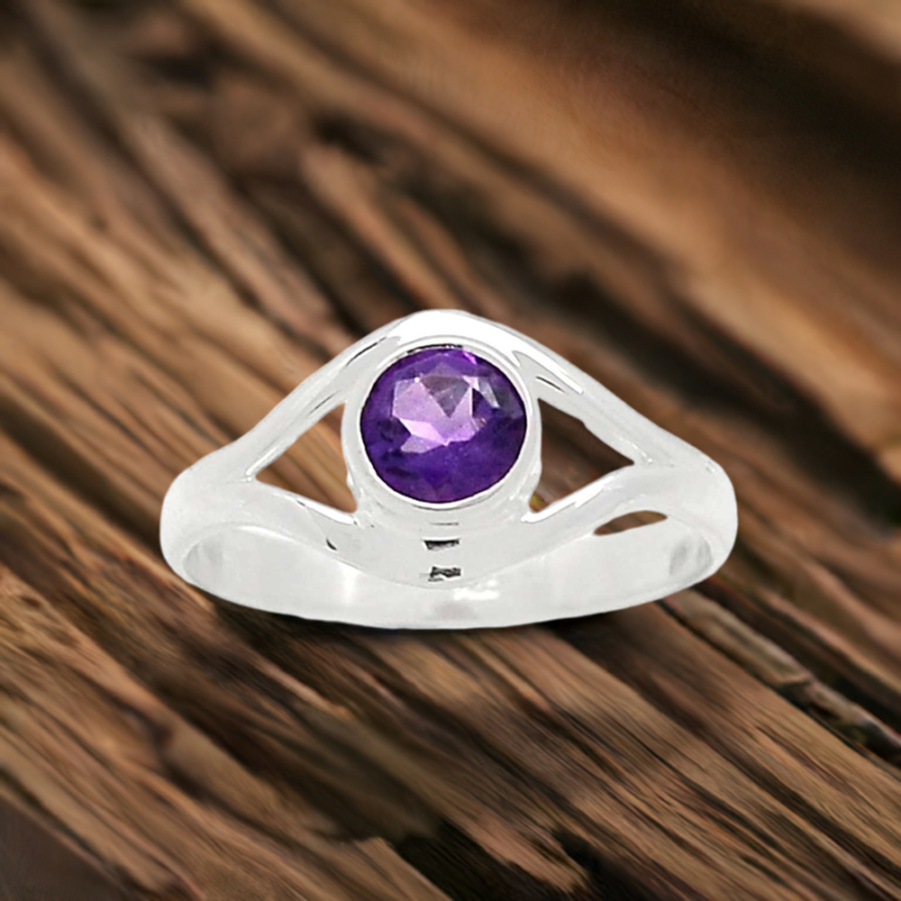 Amethyst Sterling Silver Women's Engagement Rings 925SR2355