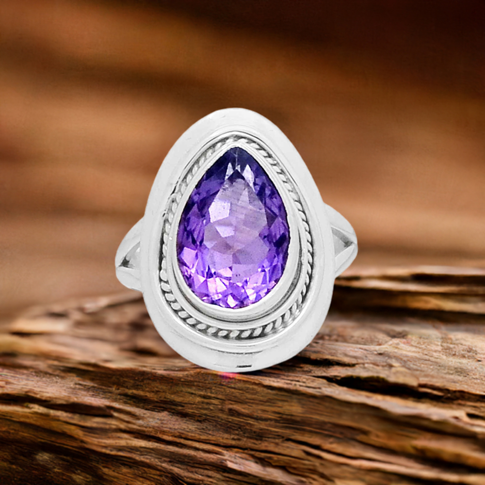 Sterling Silver Amethyst Rings Jewelry 925SR2360