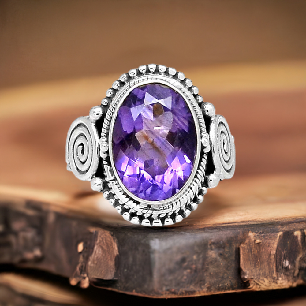 Sterling Silver Amethyst Stone Rings 925SR2372