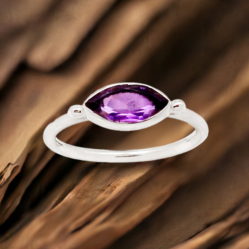 Sterling Silver Amethyst February Birthstone rings 925SR2380