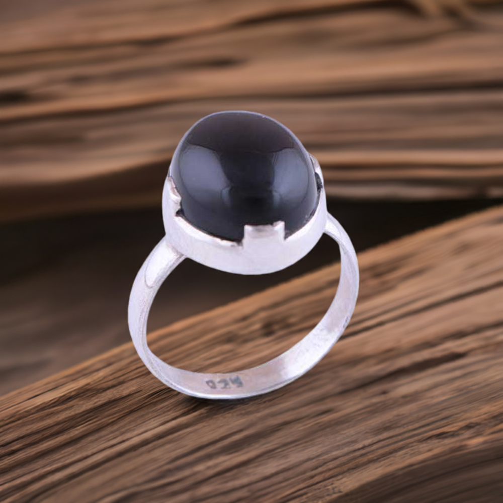 925 Sterling Silver Rings In Black Onyx Gemstone Jewelry 925SR2745
