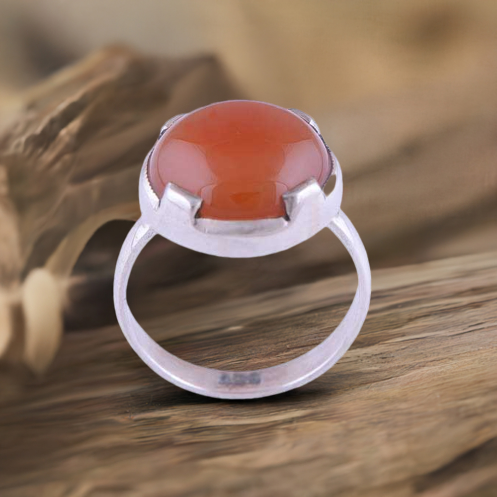 925 Sterling Silver Rings In Carnelian Gemstone Jewelry 925SR2746