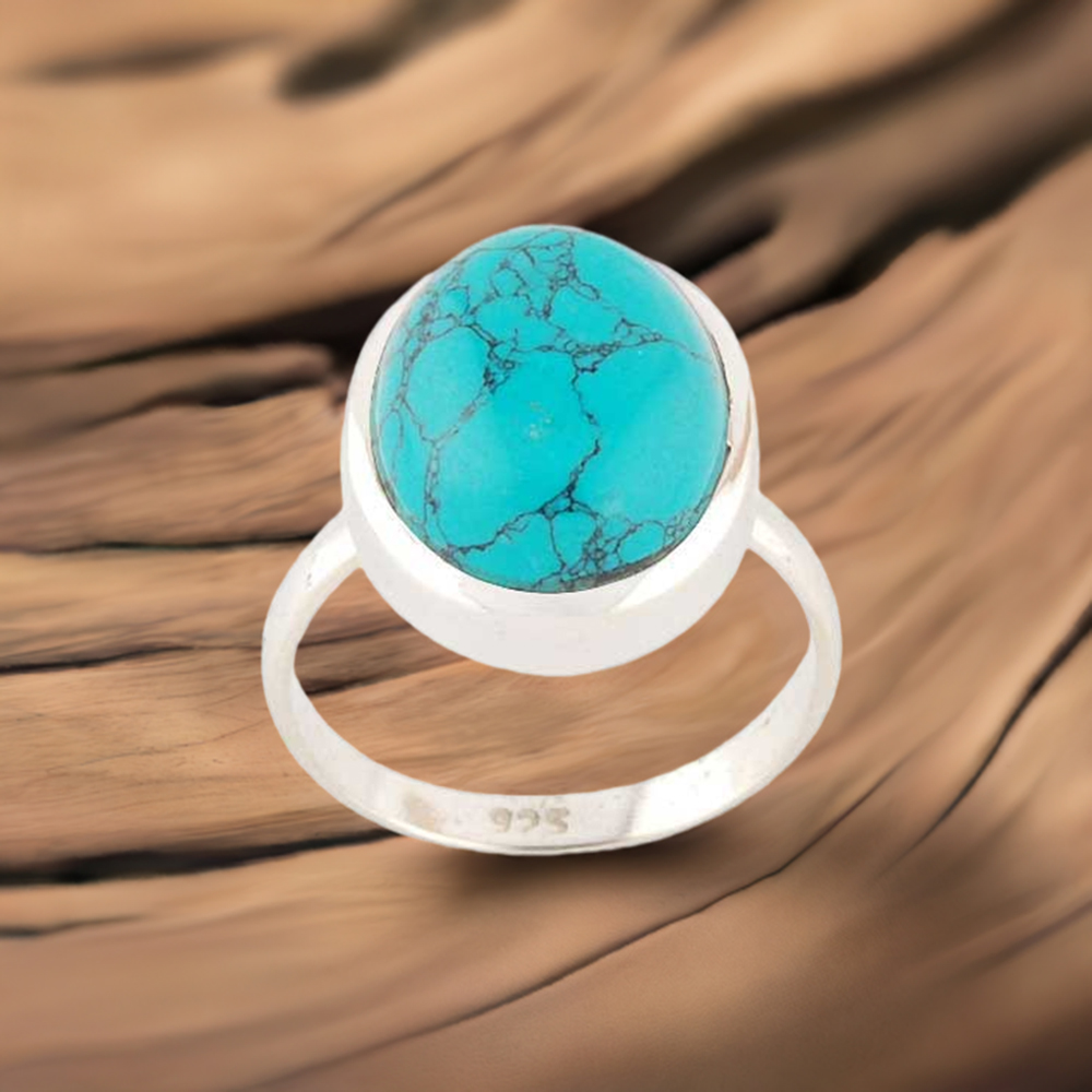 925 Sterling Silver Handmade Rings In Turquoise Gemstone Jewelry 925SR2749