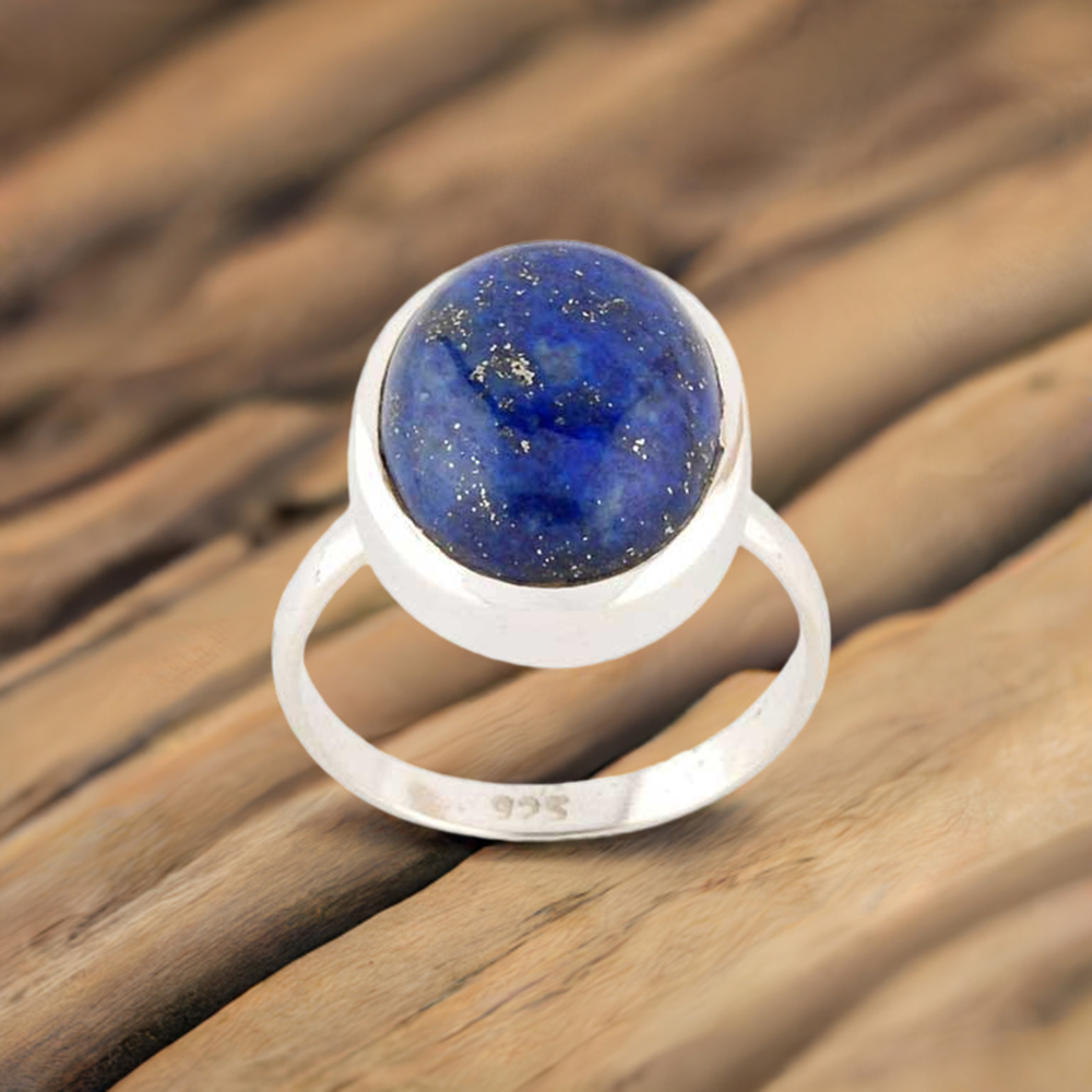 925 Sterling Silver Handmade Rings In Lapis Lazuli Gemstone Jewelry 925SR2750