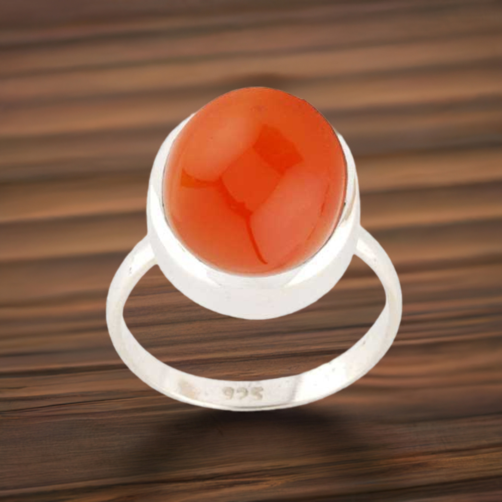 925 Sterling Silver Handmade Rings In Carnelian Gemstone Jewelry 925SR2753