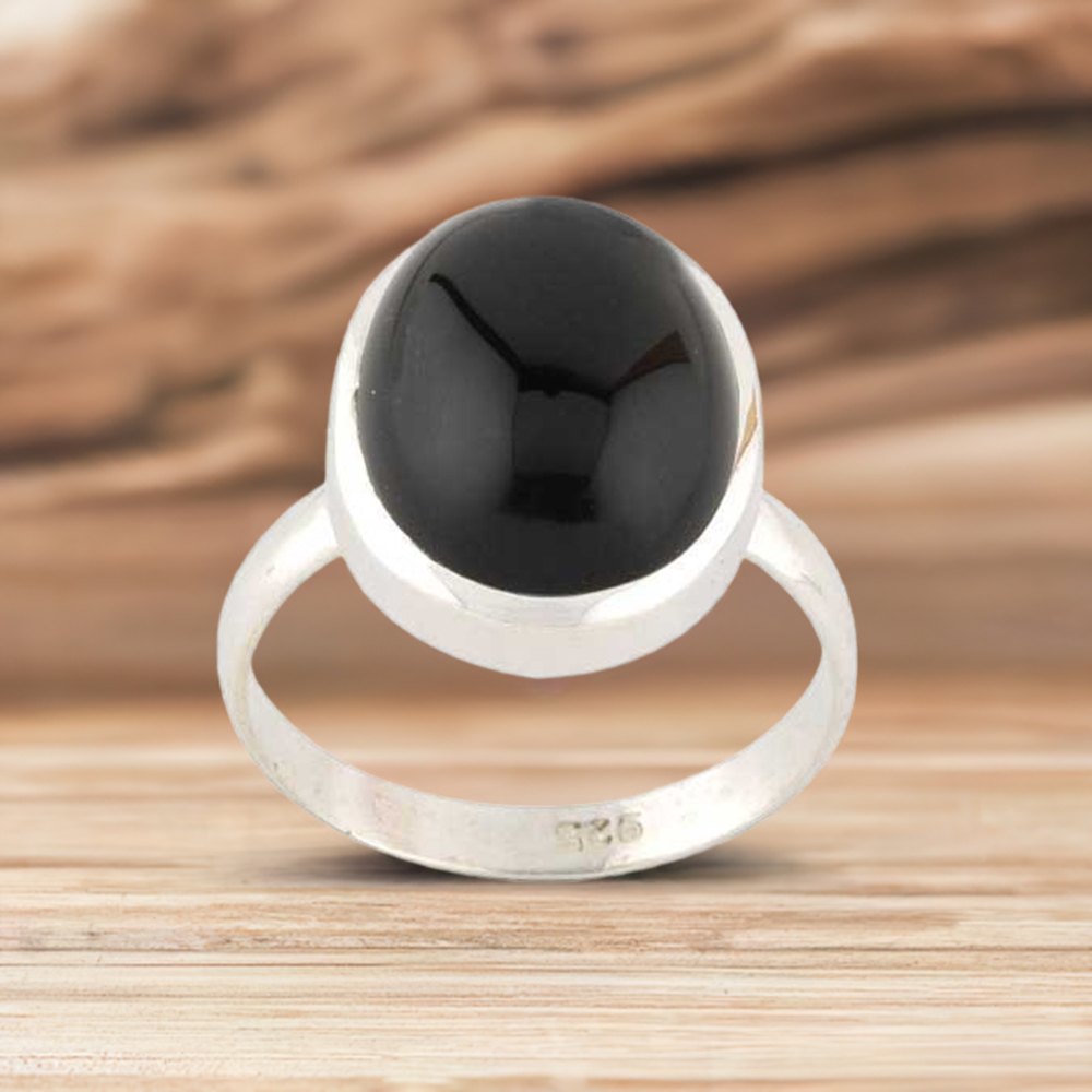 925 Sterling Silver Rings In Black Onyx Gemstone Jewelry 925SR2755