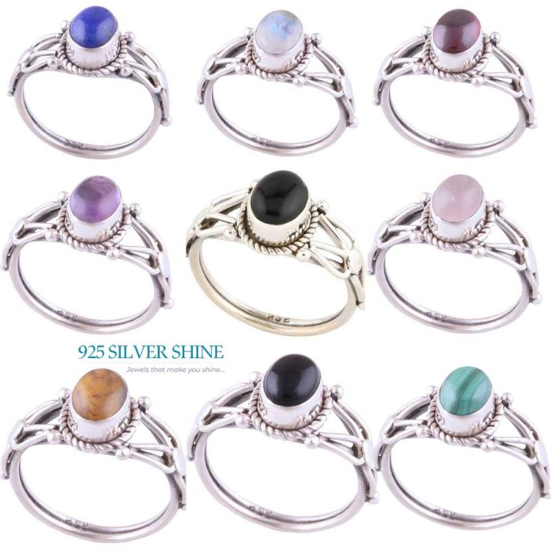 925 Sterling Silver Rings In Malachite Gemstone Jewelry 925SR2757_2