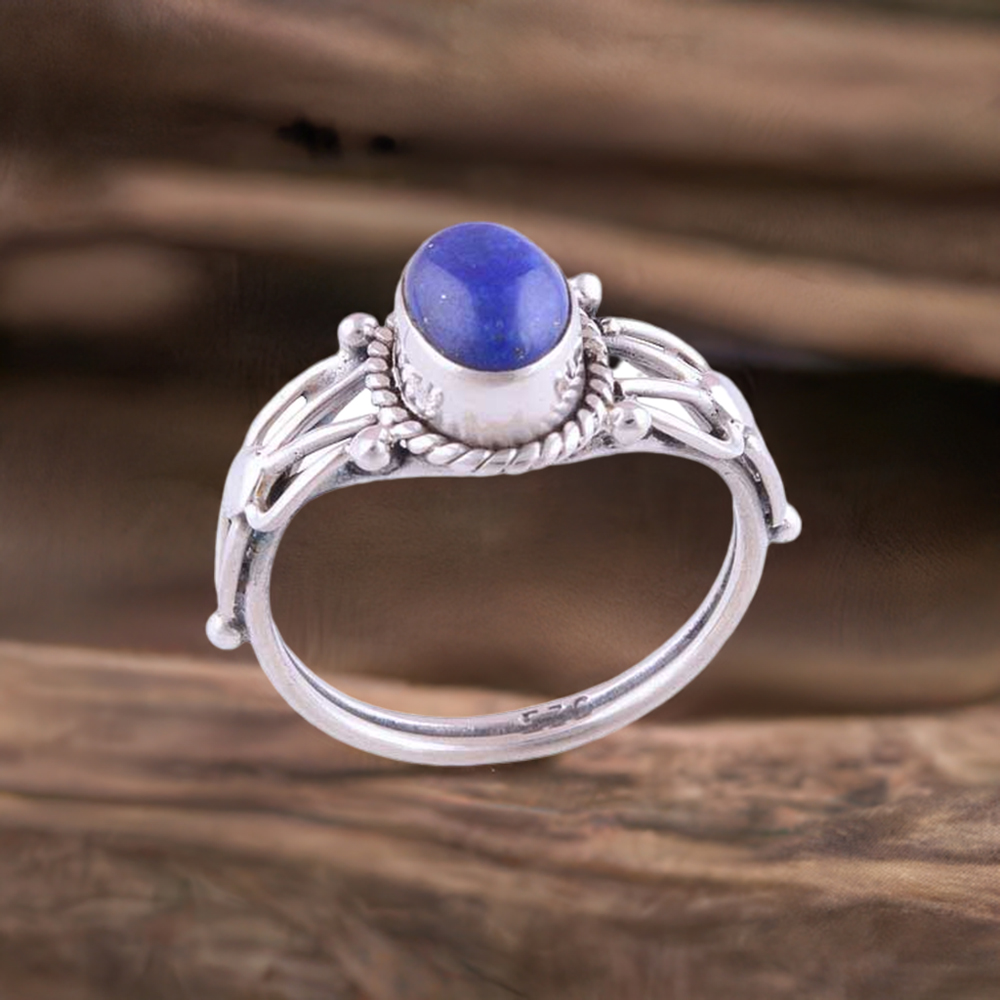 925 Sterling Silver Rings In Lapis Lazuli Gemstone Jewelry 925SR2766