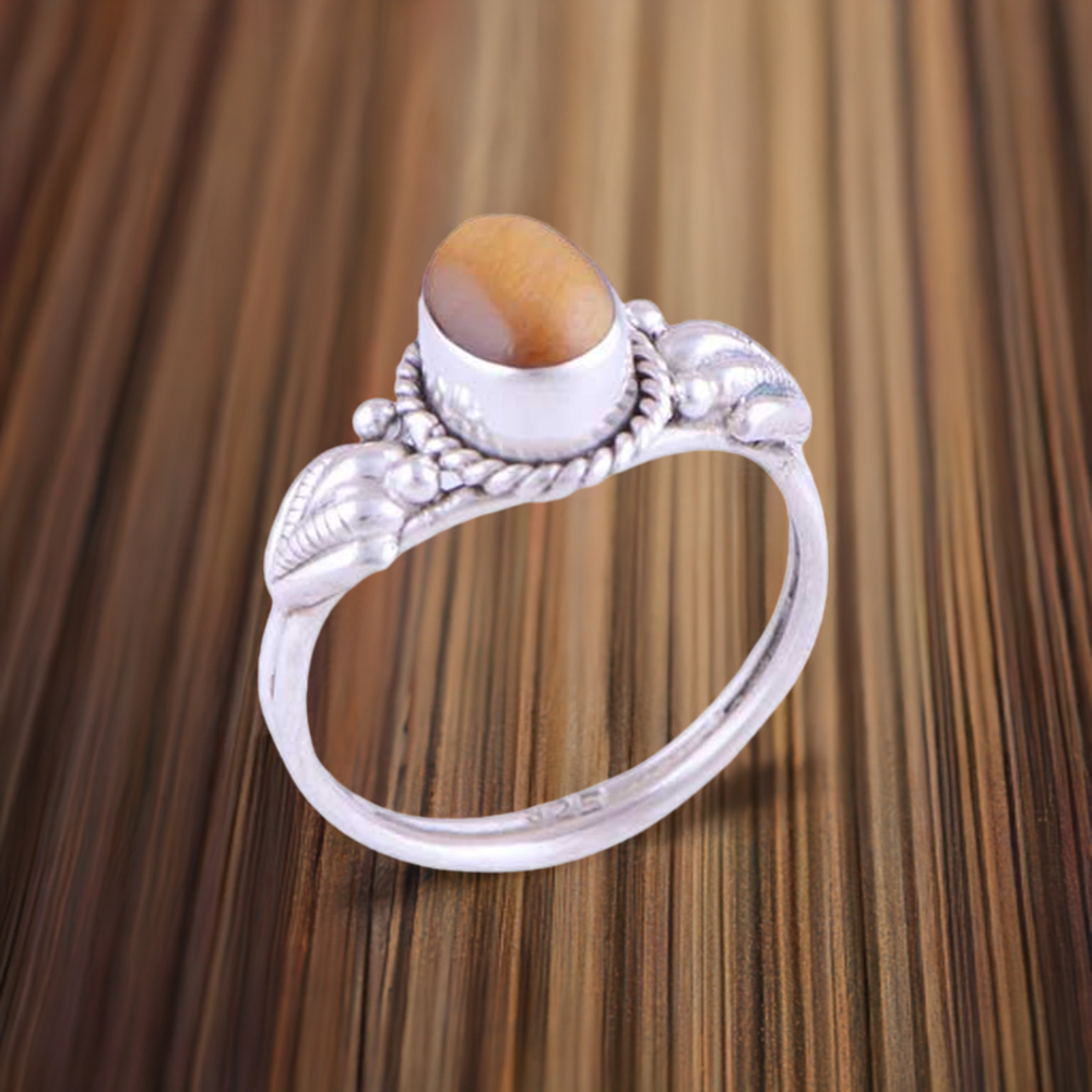 925 Sterling Silver Rings In Tiger's Eye Gemstone Jewelry 925SR2767