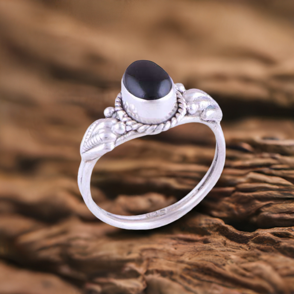 925 Sterling Silver Handmade Rings In Black Onyx Gemstone Jewelry 925SR2769