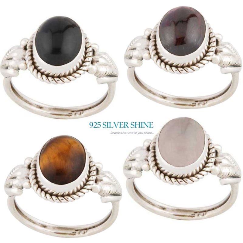 925 Sterling Silver Handmade Rings In Tiger's Eye Gemstone Jewelry 925SR2771_2