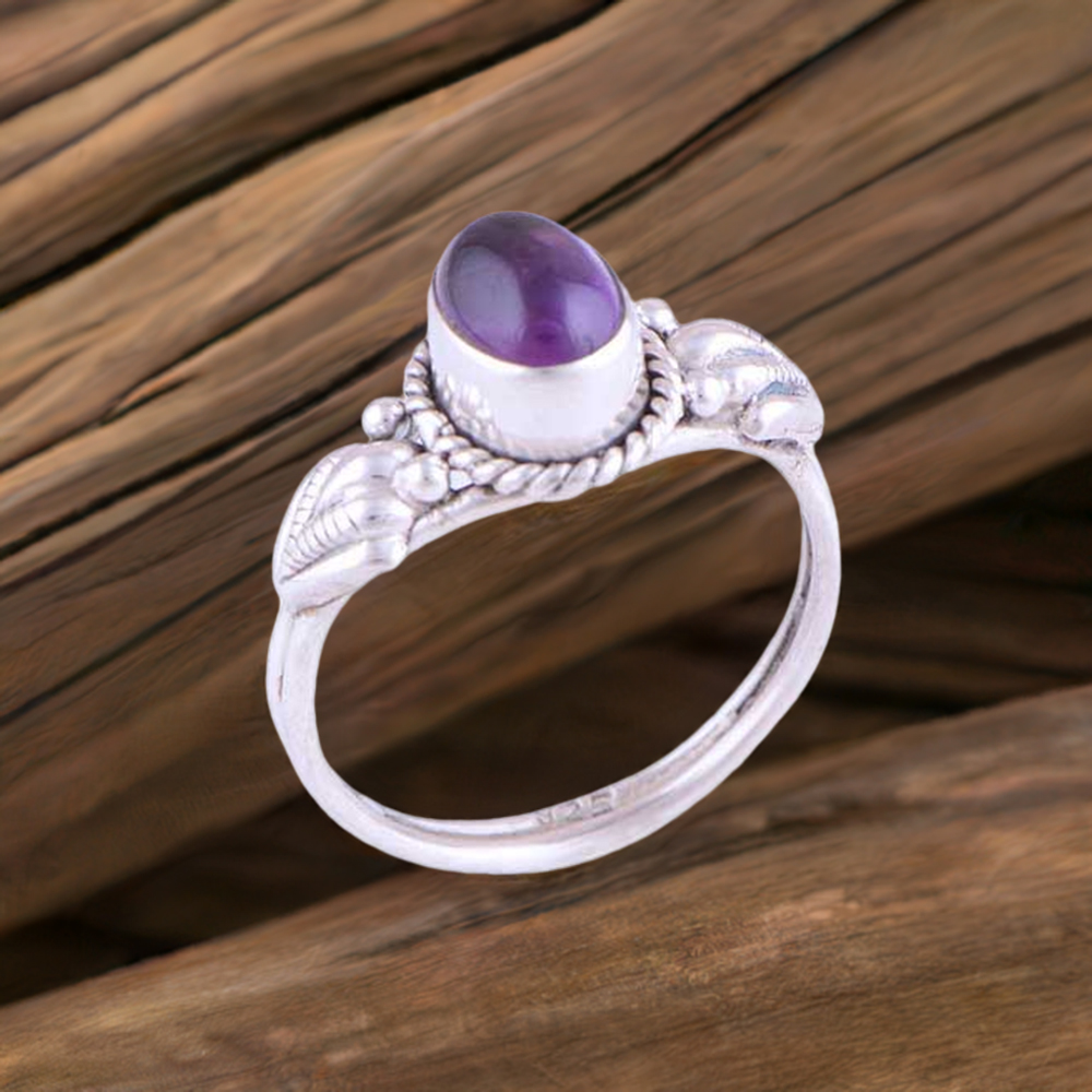 Vintage Sterling Silver Amethyst Rings 925SR2774