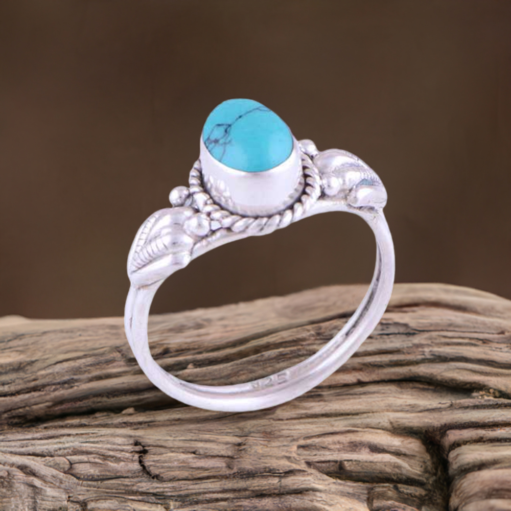 925 Sterling Silver Handmade Rings In Turquoise Gemstone Jewelry 925SR2776