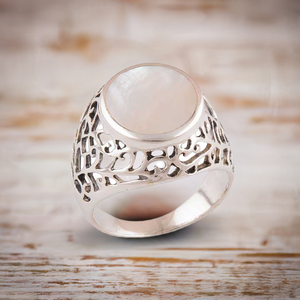 Natural Rainbow Moonstone Rings In 925 Sterling Silver 925SR2788