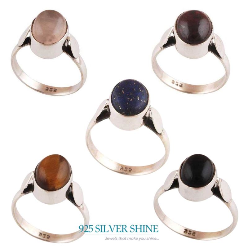 925 Sterling Silver Rings In Natural Black Onyx Gemstone 925SR2800_2