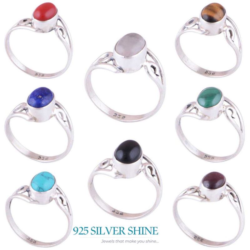 925 Sterling Silver Rings In Natural Turquoise Gemstone 925SR2809_2