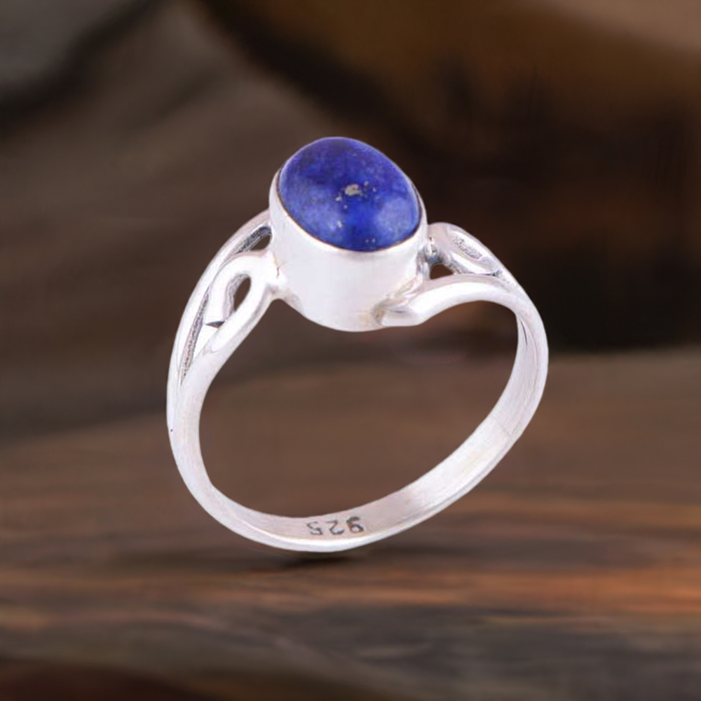 925 Sterling Silver Rings In Semi Precious Lapis Lazuli Gemstone 925SR2810