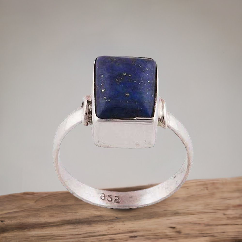 Genuine Lapis Lazuli Gemstone Rings In 925 Sterling Silver Jewelry 925SR2823