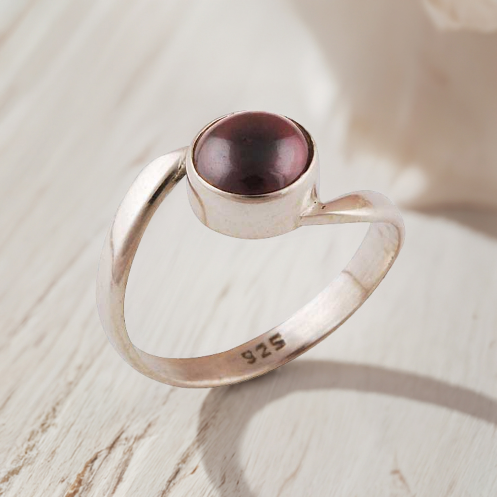 Sterling Silver Garnet Engagement Rings 925SR2826